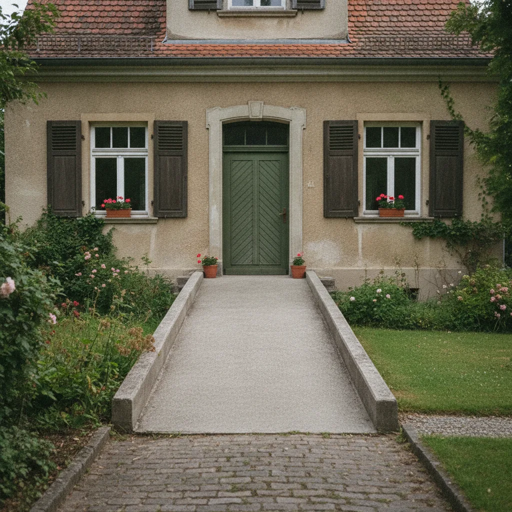 Rollstuhlrampe am Hauseingang