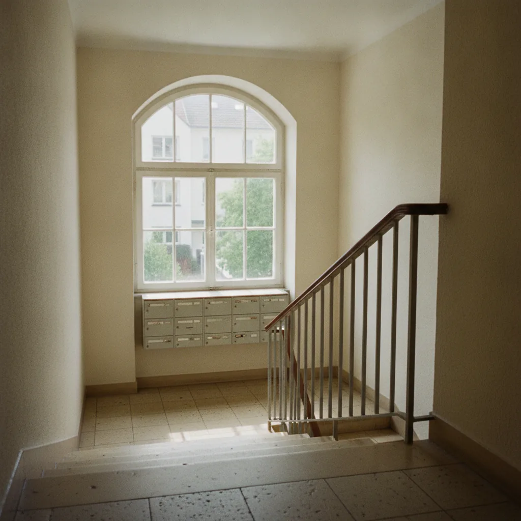 Helles Treppenhaus in einem Mehrfamilienhaus